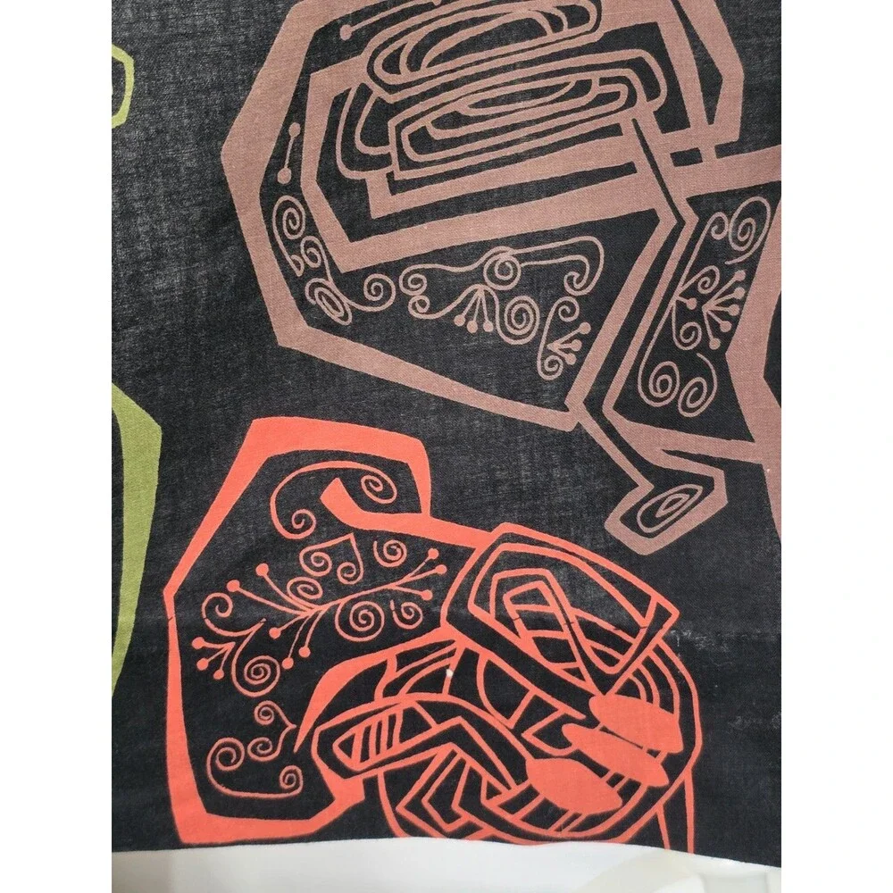 Vintage Half Apron Handmade Jazz Instruments Atomic Print Mid Century Mod MCM